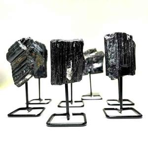 Turmalina negra natural más vendida en soporte de hierro para exhibición o limpieza espiritual y protección EMF Suministro mundial - Product Image 6
