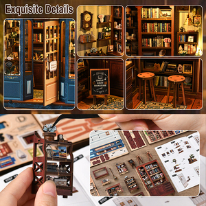 Productos <span class=keywords><strong>de</strong></span> Librería Personalizados, un Rincón <span class=keywords><strong>de</strong></span> Libros DIY y Kit <span class=keywords><strong>de</strong></span> <span class=keywords><strong>Casa</strong></span> en Miniatura para Decoración <span class=keywords><strong>de</strong></span> Estantería Personalizada - Product Image 2
