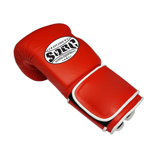 Guantes de boxeo rojos Entrenamiento de gancho y bucle extra ancho 10oz 12oz Guantes de boxeo personalizados Logo - Product Image 1