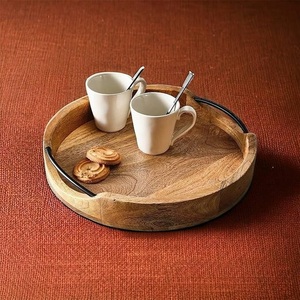 Modern Design High Quality Wooden Rectangle Tray Durable Metal Handle Art Theme Tabletop <b>Vase</b> Function for Home Hotel Decor Low - Product Image 4