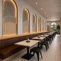Meubles de bistrot de style japonais, tables de restaurant en métal et chaises en fer, banquette ronde rembourrée pour café, pour les salons de thé