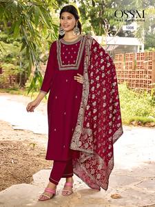 Exclusivo Fondo Kurti de seda romana con catálogo completo Dupatta disponible a precio mayorista para ropa informal y de fiesta - Product Image 2