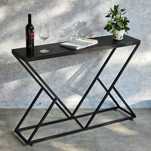 Modern Decorative Console Table CST006 Convertible with Classic Marble <b>Top</b> and Powder-Coated Iron Frame Mirrored Feature - Product Image 6