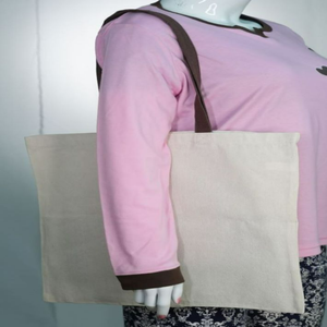 Sac fourre-tout moyen en coton biologique léger, écologique, recyclé, pour les courses, sacs en tissu, cadeau promotionnel, bouton - Product Image 4