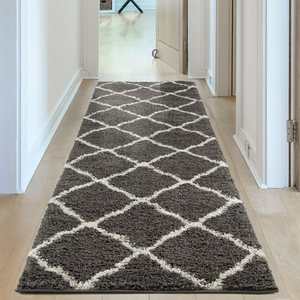 Tapis d'intérieur en fourrure gris foncé de style marocain, série 740 - Product Image 5