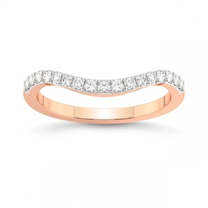 แหวนเพชรทรงโค้ง เพชรเลี้ยงในห้องปฏิบัติการ 0.25 กะรัต น้ำหนักรวม 14K ทองคำแท้ สี FG ความสะอาดระดับ VS เพชรแท้ 17 เม็ด ของขวัญแท้ เครื่องประดับสำหรับทุกเพศ - Product Image 3