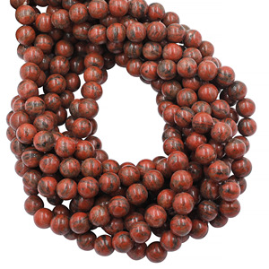 Jaspe Rojo Natural de 10 a 12 mm, Piedras Preciosas Redondas y Lisas, Hilo de Cuentas de 13 Pulgadas para la Fabricación de Joyas - Product Image 2