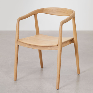 Chaise de salle à manger en bois de teck moderne finition de couleur naturelle pour la cuisine à domicile et le restaurant - Product Image 1