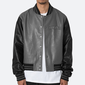 Veste de baseball de haute qualité, nouvelle veste en cuir personnalisée à manches longues, broderie streetwear, veste de baseball pour hommes, veste universitaire tendance - Product Image 2