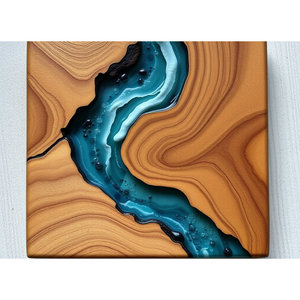 Square Wood and Resin Coaster Sets - Product Image 1