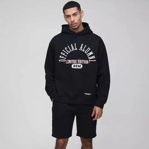 ชุดวอร์มสวมหัวโอเวอร์ไซส์ของผู้ชายชุดลำลองแบบมีฮู้ดสำหรับผู้ชายดีไซน์สั้นทางการระบายอากาศได้ดีใส่สบาย - Product Image 1