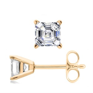 Asscher Cut Mens Diamond Single <b>Stud</b> <b>Earring</b> 0.30 Ct Lab Grown Diamond In Platinum Wedding Anniversary Gift - Product Image 1