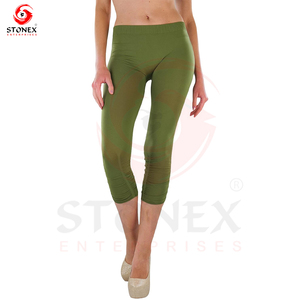 Pantalon de yoga à taille élastique personnalisé de haute qualité pour femmes impression solide avec strass Style à la mode - Product Image 4
