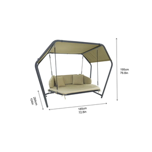 Krishiva Porch Swingwith Stand People, avec coussin amovible Porche en bois massif Swing Bench Modern Farmhouse Style Outdoor - Product Image 2