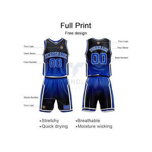 Maillots de basket-ball personnalisés, ensembles uniformes, noms et numéros imprimés, logos d'équipe, hommes, femmes, entraînement, jeux, tournois, antibactérien 100% - Product Image 2