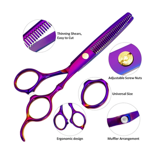 Juego de tijeras de peluquería de hoja recta 6CR de 6,0 pulgadas de alta calidad para adelgazar el cabello, tijeras de peluquería afiladas - Product Image 3