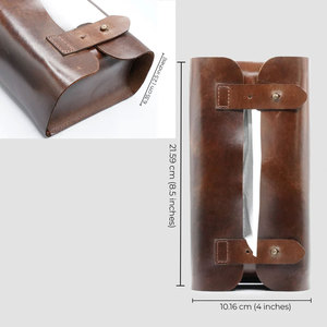 Boîte à mouchoirs en similicuir haut de gamme porte-serviettes fait main avec couvercle pour salon chambre ou hospitalité - Product Image 4