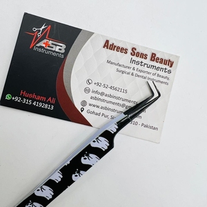 Pince à cils spéciale de qualité supérieure imprimée Boo Halloween pince à cils personnalisée durable en acier inoxydable pince à cils à pointe de fibre à 90 degrés - Product Image 6