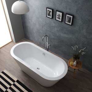 CAMILLA White Acrylic Freestanding <b>Bath</b> <b>Tub</b> - Product Image 3
