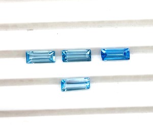 3x8mm Topaze Bleue Suisse Naturelle Baguette pour la Fabrication de Bijoux Pendentifs Topaze Faceted Loose Gemstones At Factory Price Bulk - Product Image 5