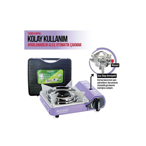 Mini Estufa de Gas para Camping con Estuche de Transporte, 7 Cartuchos de 227 g, con Función de Seguridad de Apagado de Gas para Aventuras al Aire Libre - Product Image 1