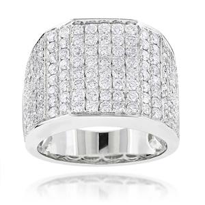 Anillo de Boda Personalizado Estilo Hip Hop con Moissanita VVS en Plata S925 Chapada en Rodio para Hombre - Product Image 1