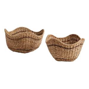 Lot de 3 grands paniers à linge pour la maison Seau en tissu de qualité supérieure en métal et rotin d'occasion - Product Image 4