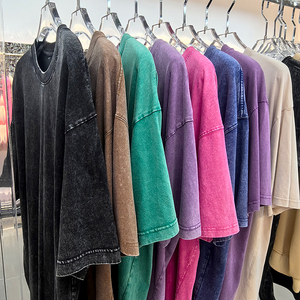 เสื้อยืดผ้าฝ้าย100% วินเทจแขนสั้นปรับแต่งได้พิมพ์โลโก้เสื้อยืดโอเวอร์ไซส์ซักได้สำหรับผู้ชาย - Product Image 5