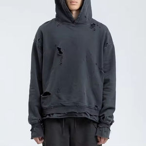 เสื้อฮู้ดซักด้วยกรดแบบวินเทจเสื้อผ้าแนวสตรีทผ้าฝ้าย100% - Product Image 3