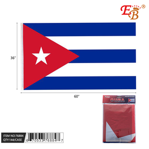 Bandiera personalizzata 3 x5ft Cuba 144 pz 12DZ/CS stampata in tecnica digitale realizzata in seta di poliestere per l'educazione assicurativa automobilistica - Product Image 1