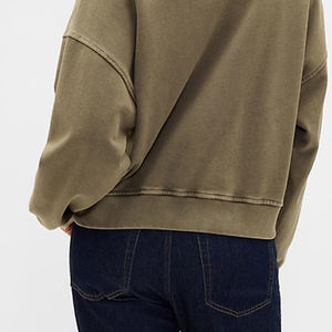 Sweat-shirt femme uni à manches longues, style minimaliste, avec logo personnalisé et épaules tombantes / Prix de gros pour les acheteurs en gros 2026 - Product Image 6