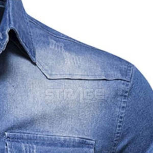 Chemise en jean pour homme de qualité supérieure, respirante, écologique, séchage rapide, 100% coton, sensation confortable, style intemporel, texture lisse, décontractée - Product Image 4