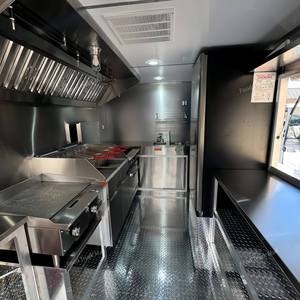 Black Fiberglass Food Trailer <b>Towable</b> Mobile Snack Cart Catering Truck Custom Size Service Window - Product Image 6
