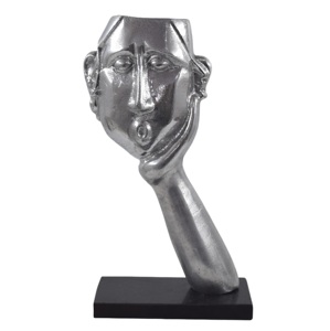 Meilleure vente moderne abstrait coulée aluminium Sculpture triste visage Statue pour salon bureau Table décorations anniversaire - Product Image 1
