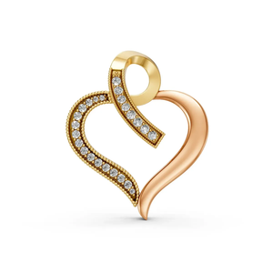 Collar con Colgante de Corazón de Diamante Cultivado en Laboratorio, Oro de 14K en Dos Tonos, Certificado IGI, Joyería de Boda, Regalo para Mujer - Product Image 5