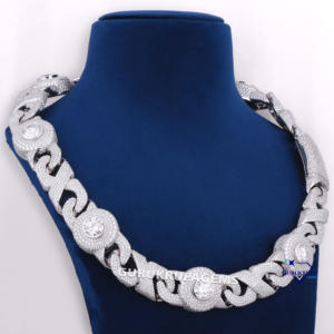 Your Style With <b>925</b> <b>Sterling</b> <b>Silver</b> Moissanite Round Brilliant Cut Diamond Infinity <b>Chain</b> Featuring GRA Certified VVS Clarity - Product Image 2