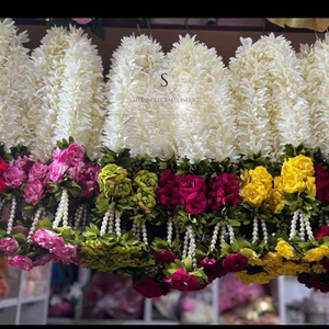 Guirnalda de flores de jazmín floral hecha a mano con Rosa y Perla colgante guirnalda de jazmín blanco para colgar y decorar - Product Image 5