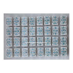 Handmade Blue Marble Mother Of Pearl Marble Jewelry <b>Boxes</b> for New Born Baby Boys Custom Logo Thanksgiving Storage - Product Image 1