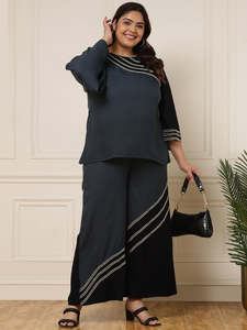 Conjunto de Top y Pantalones Palazzo de Rayón Liso hasta el Tobillo para Mujer, Mono Largo de Moda, Vestido Occidental Elegante y Novedoso para Mujer - Product Image 1