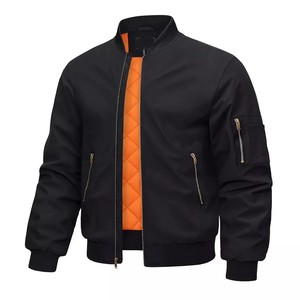 Blouson aviateur coupe-vent décontracté pour hommes, coupe-vent à fermeture éclair complète, manteau d'hiver chaud et rembourré, veste d'hiver MS-JS-0081 - Product Image 1