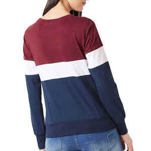 New Design Solid Color Cotton Sweatshirt Wholesale Women's <b>Crewneck</b> Sweatshirt Top Selling Women Sweatshirt With Custom Logo - Product Image 2