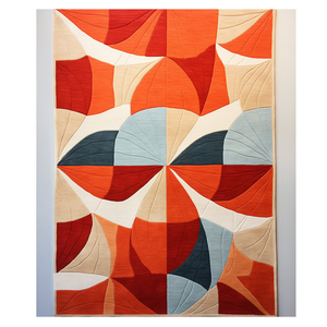 Alfombra de área hecha a mano de lana de diseño abstracto moderno, patrón geométrico Beige naranja, pila alta para oficina en casa, sala de estar, habitación de niños - Product Image 1