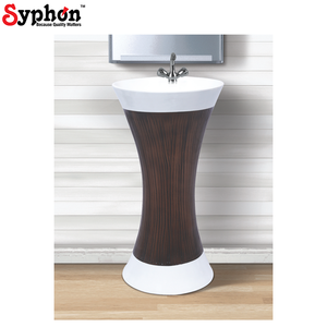 Origine de l'Inde exportation articles sanitaires de salle de bain de luxe de haute qualité finition ploshed lavabo en céramique mural évier une pièce - Product Image 1