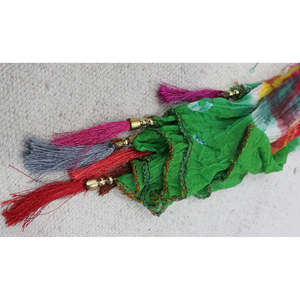 Bufanda de algodón hecha a mano con efecto tie-dye, larga, estilo bohemio, para mujer, diseño con letras dibujadas a mano, para el cuello o la cabeza - Product Image 4