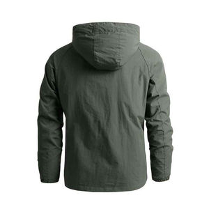 Veste coupe-vent imperméable pour homme, multi-panneaux, à capuche, pour la randonnée en plein air, veste de pluie légère, fermeture éclair, vêtements de sport, streetwear - Product Image 4