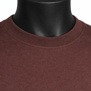 เสื้อยืดลำลองผู้ชาย Wellprove สีน้ำตาลเข้ม คอกลม แขนสั้น ผ้าฝ้าย 100% ทรงโอเวอร์ไซส์ สีพื้น ระบายอากาศได้ดี - Product Image 6