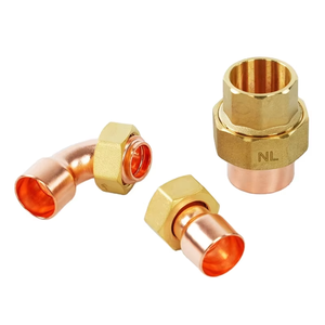 Sortie d'usine de marque Betterway en gros cuivre pur et laiton Cu-DHP, raccord de série pivotant DZR, comprend un coude et un accouplement - Product Image 1