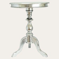 Rangement style américain pour balcon Mobilier de salon Design moderne Plaqué argent Forme ronde pour fleurs Table de chevet de luxe Ronde