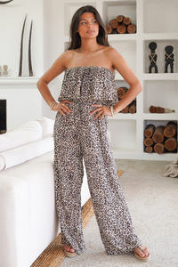 Latest Design Fashion <b>Women's</b> Summer New Sexy Backless Sleeveless Leopard Printed Wide Leg <b>Jumpsuit</b> <b>Women's</b> <b>Casual</b> <b>Jumpsuit</b> - Product Image 4