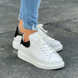 <span class=keywords><strong>Sneakers</strong></span> da <span class=keywords><strong>Uomo</strong></span> Incoronate con Suola Alta Scarpe da Passeggio in Bianco e Nero Qualità Premium Fatte a Mano in Vera <span class=keywords><strong>Pelle</strong></span> Offerta Ingrosso 2023 - Product Image 2